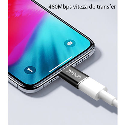 MicroUSB - Lightning Data and Charging Adapter Yesido GS05, Black
