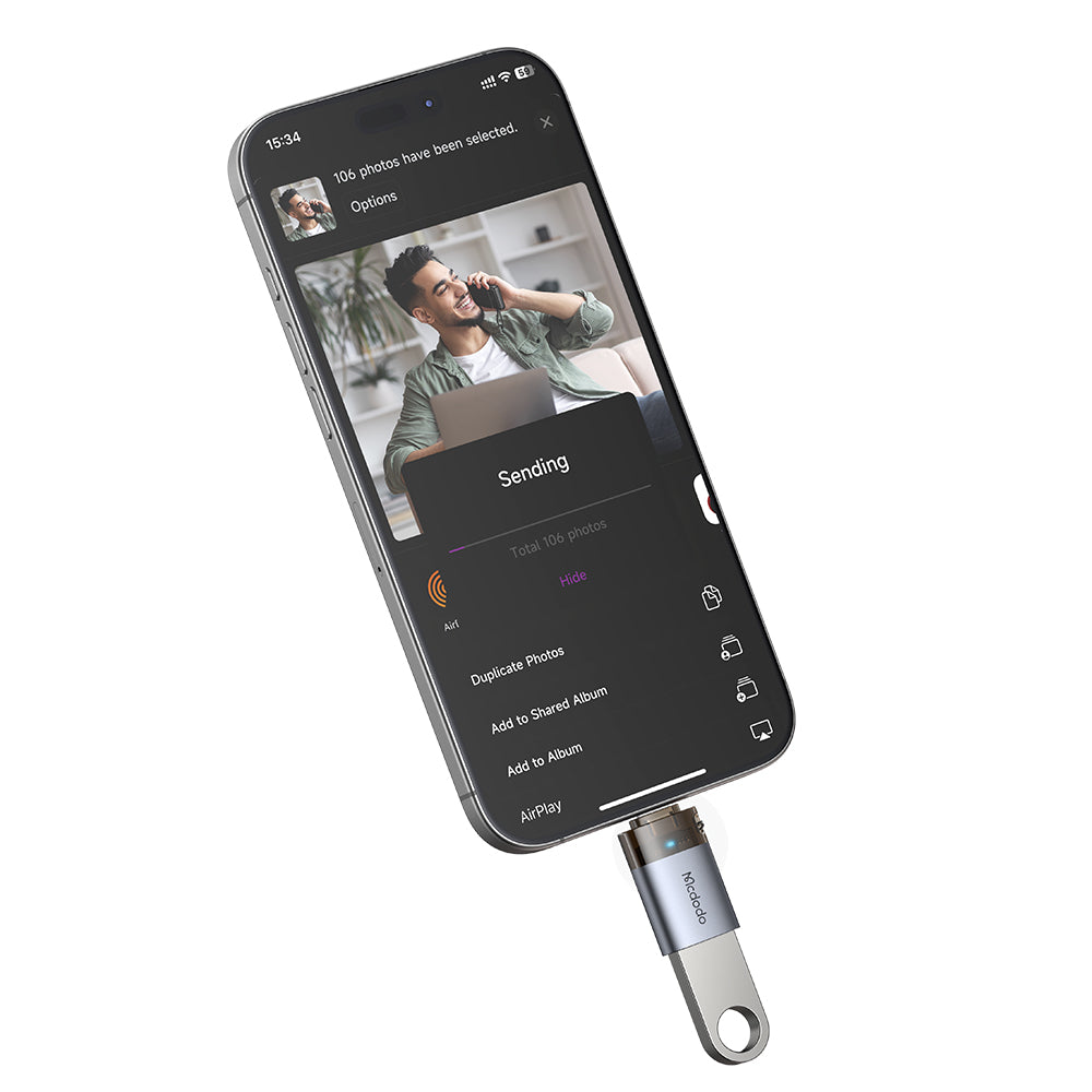 OTG Lightning - USB-A McDodo OT-7390 Adapter, Black