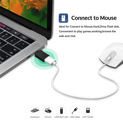 OTG microUSB / USB-C to USB-A Techsuit A13 DuoVoltX Adapter, Gray, Set of 2 Pieces