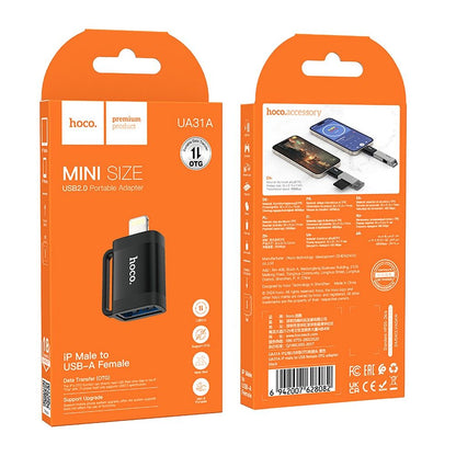 OTG Lightning - USB-A HOCO UA31A Adapter, Black