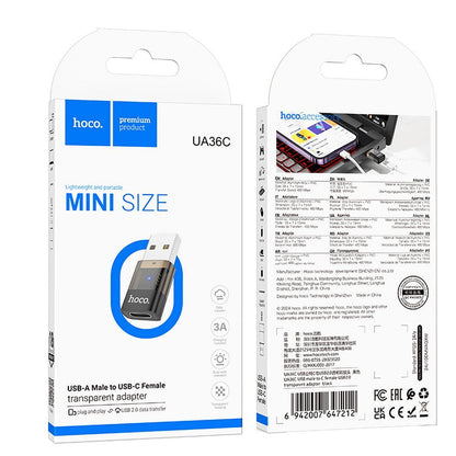 USB-C to USB-A Data and Charging Adapter HOCO UA36C, Black