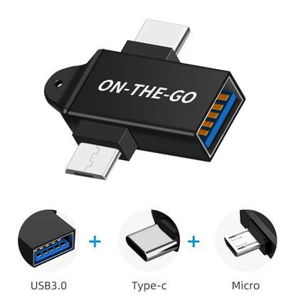 OTG Adapter microUSB / USB-C - USB-A Techsuit A15 AluCoreX, Black