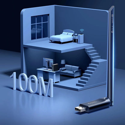 UGREEN AX900 Wireless Adapter (75109), Dual Band, Wi-Fi 6, 600Mbps, Black