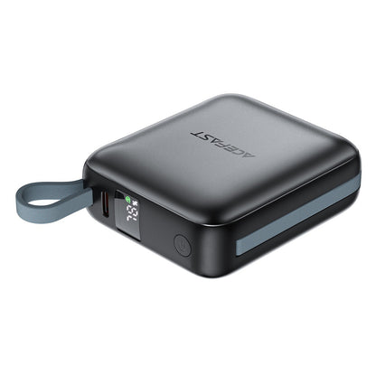 Acefast M23 External Battery, 10000mAh, 22.5W, QC + PD, 1 x Lightning - 2 x USB-C, Gray