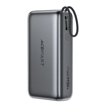 Acefast M34 External Battery, 20000mAh, 45W, QC + PD, 1 x USB-A - 2 x USB-C, Gray