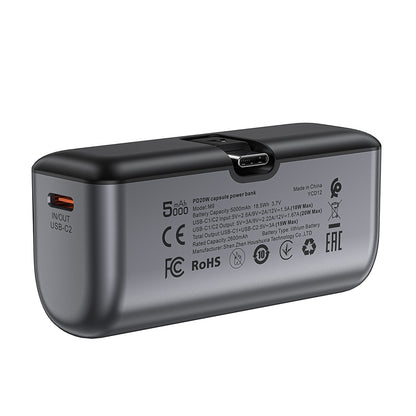 Acefast M9 External Battery, 5000mAh, 20W, PD, 2 x USB-C, Black