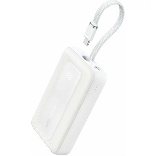 Anker Zolo External Battery, 20000mAh, 30W, QC + PD, 1 x USB-A - 2 x USB-C, White A1689H21