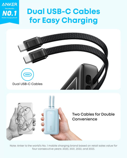 Anker Zolo Power Bank, 20000mAh, 45W, QC + PD, 1 x USB-A - 3 x USB-C, Black A110MH12