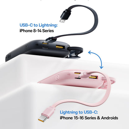 Baseus EnerFill FC21 Qpow 3 Ultra External Battery, 10000mAh, 45W, QC + PD, 1 x USB-A - 1 x USB-C, Black E0027Q00
