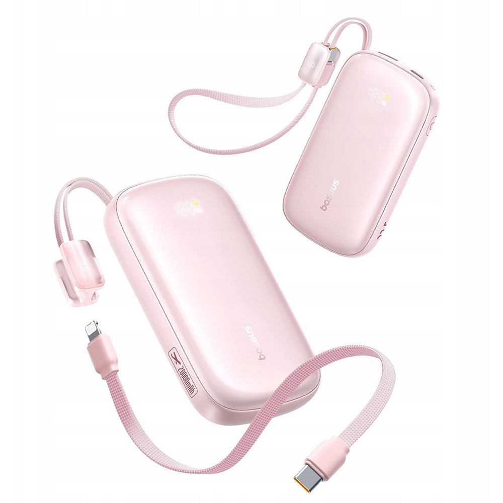 Baseus EnerFill FC21 Qpow 3 Ultra External Battery, 20000mAh, 22.5W, QC + PD, 1 x USB-A - 1 x USB-C, Pink E0027M02