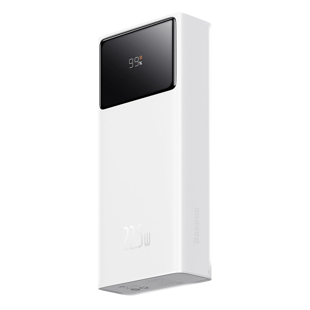 Baseus Star Lord External Battery, 20000mAh, 22.5W, QC + PD, 1 x USB-C - 2 x USB-A, White PPXJ080002