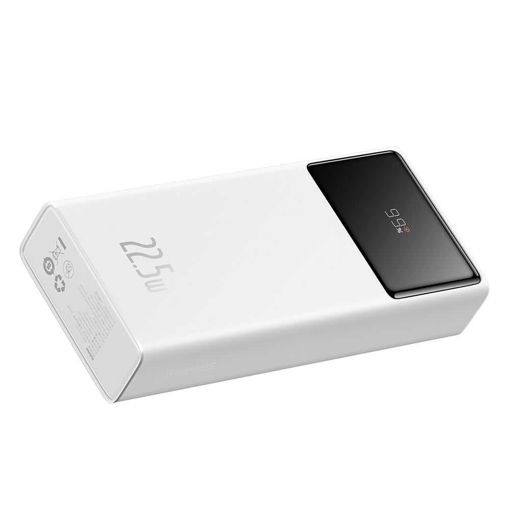 Baseus Star Lord External Battery, 20000mAh, 22.5W, QC + PD, 1 x USB-C - 2 x USB-A, White PPXJ080002