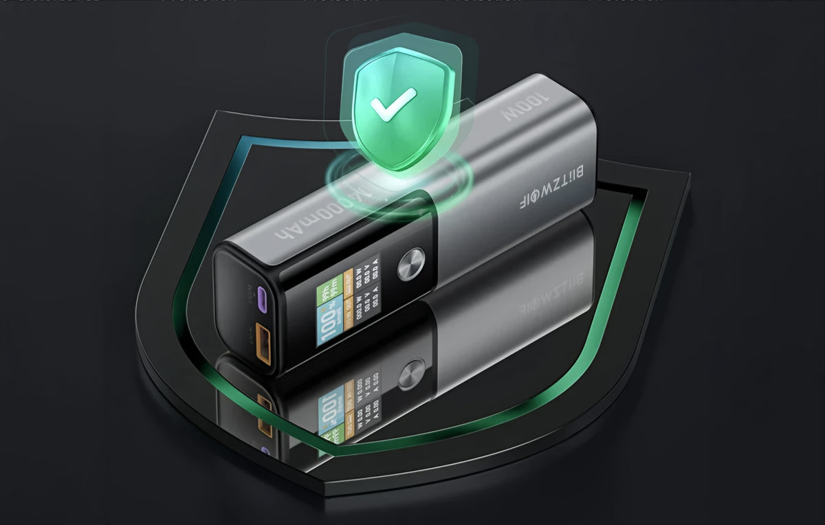 BlitzWolf BW-P23 External Battery, 14000mAh, 100W, QC + PD, 1 x USB-A - 1 x USB-C, Gray