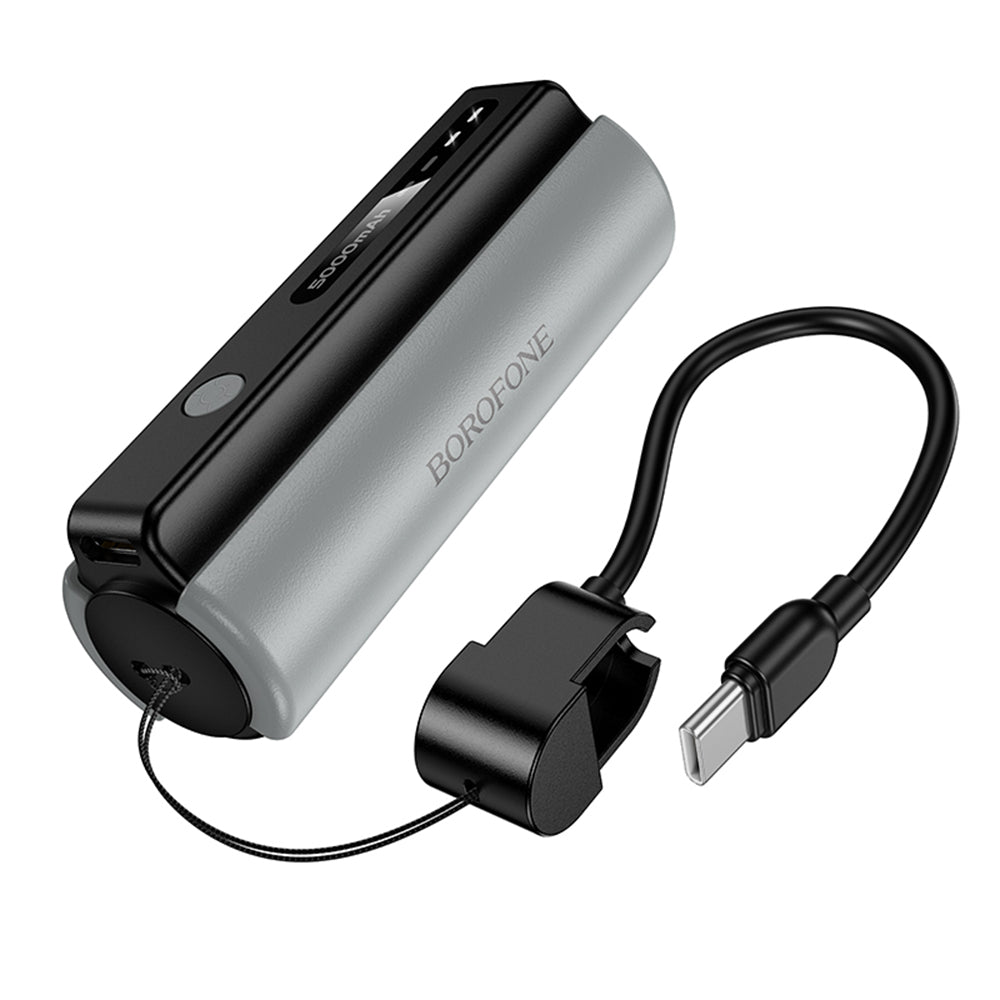 Borofone BJ87 Star External Battery, 5000mAh, 10W, 1 x USB-C, Gray