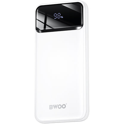 BWOO BO-P34 External Battery, 10000mAh, 22.5W, QC + PD, 1 x USB-C - 2 x USB-A, White