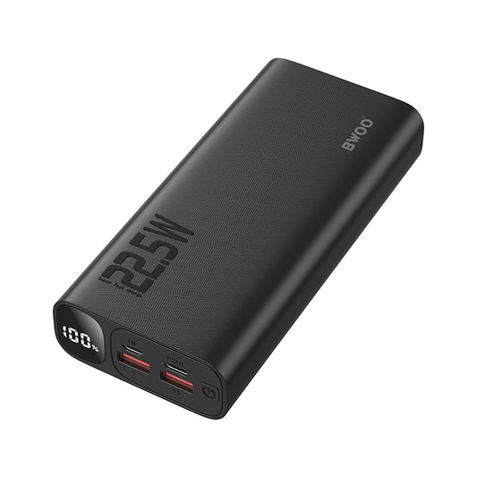 BWOO BO-P44 External Battery, 20000mAh, 22.5W, QC + PD, 1 x USB-C - 2 x USB-A, Black