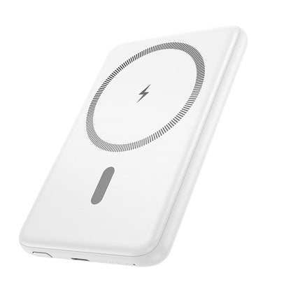 Wireless External Battery HOCO J140A, 5000mAh, 20W, PD + FQI, 1 x QI - 1 x USB-C, White