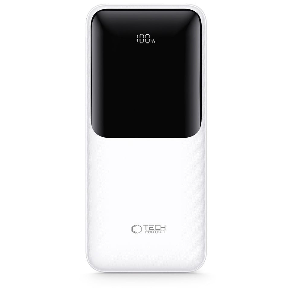 Tech-Protect PB02 External Battery, 20000mAh, 22.5W, QC + PD, 1 x USB-C - 2 x USB-A, White