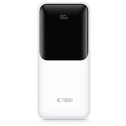 Tech-Protect PB02 External Battery, 20000mAh, 22.5W, QC + PD, 1 x USB-C - 2 x USB-A, White