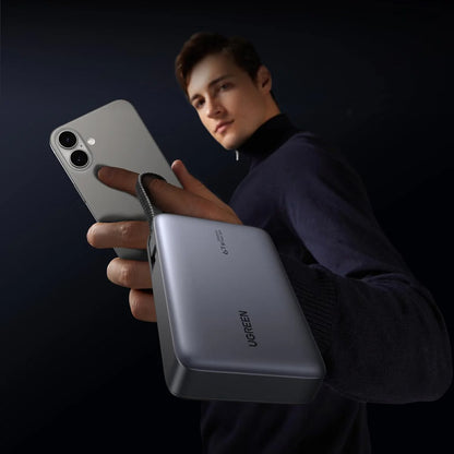 UGREEN PB550 External Battery, 20000mAh, 67W, QC + PD, 1 x USB-A - 2 x USB-C, Gray