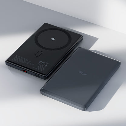 Allity Wireless External Battery. APB-300, 5000mAh, 20W, PD + QC, 1 x QI - 1 x USB-C, Gray