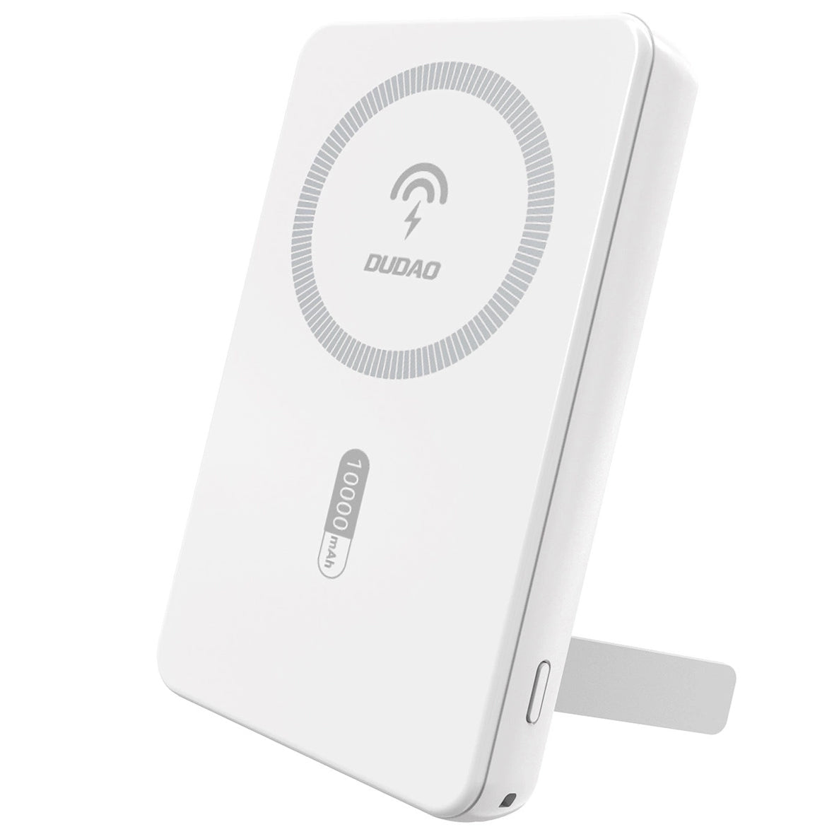 Dudao K14S+ Wireless External Battery, 10000mAh, 22.5W, QC + PD + FQI, 1 x QI - 1 x USB-A - 1 x USB-C, White