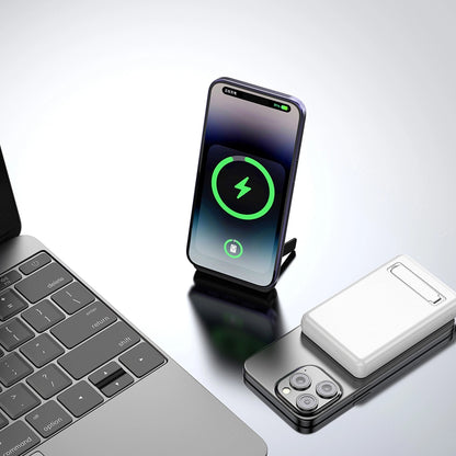Dudao K14S+ Wireless External Battery, 10000mAh, 22.5W, QC + PD + FQI, 1 x QI - 1 x USB-A - 1 x USB-C, White