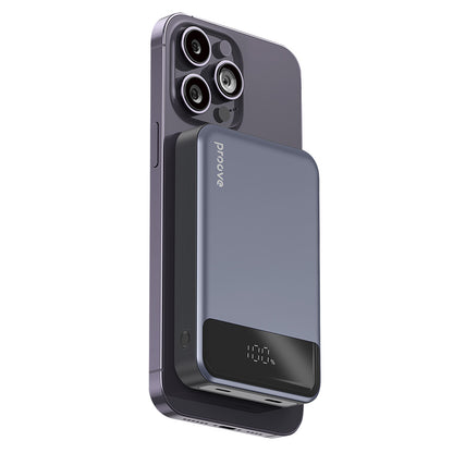Proove Hoodman Wireless External Battery, 10000mAh, 20W, PD + FQI, 1 x QI - 1 x USB-C, Gray PBH120010003
