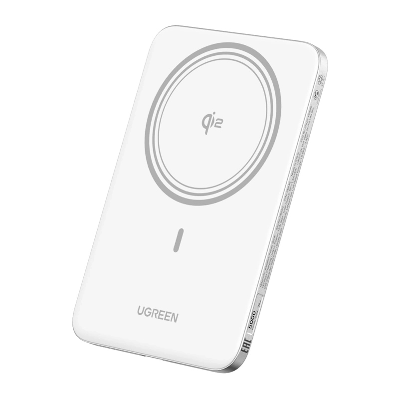UGREEN PB580 Wireless External Battery (95931B), 5000mAh, 20W, PD + FQI, 1 x QI - 1 x USB-C, White