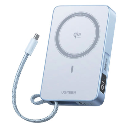 UGREEN MagFlow PB773 Wireless External Battery (65958B), 10000mAh, 25W, PD + FQI, 1 x QI - 2 x USB-C, Blue