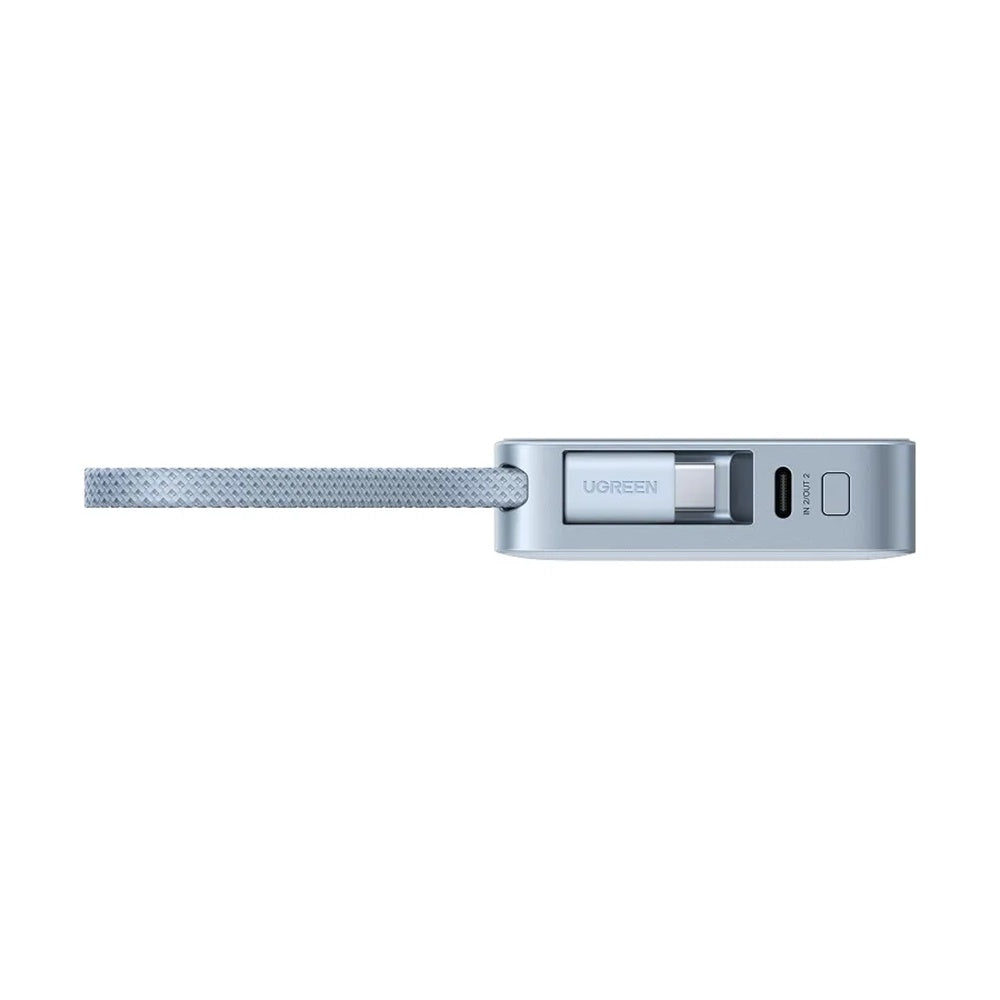 UGREEN MagFlow PB773 Wireless External Battery (65958B), 10000mAh, 25W, PD + FQI, 1 x QI - 2 x USB-C, Blue