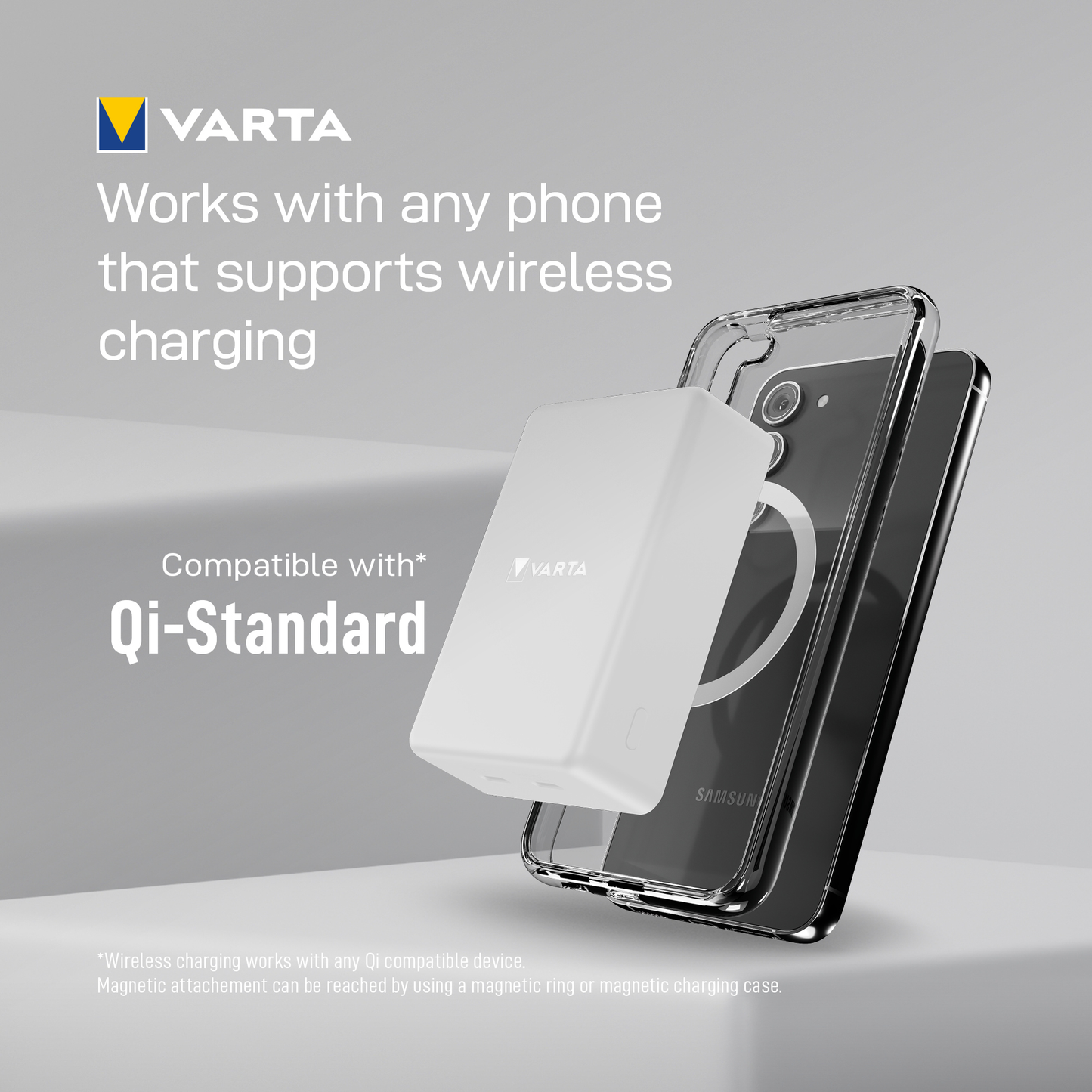 Varta Mag Pro Wireless External Battery, 10000mAh, 20W, 1 x QI - 2 x USB-C, White