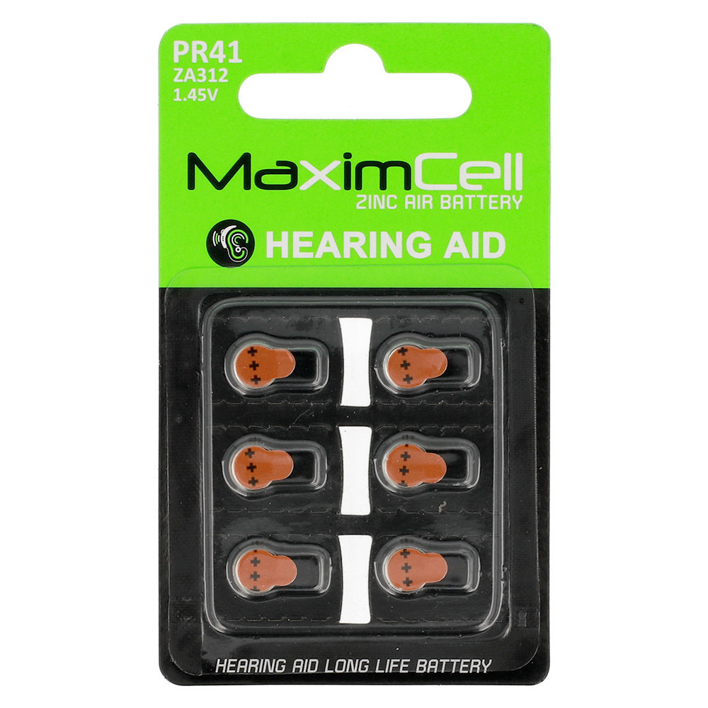 MaximCell Zinc Air Battery, PR41 / ZA312, Set of 6 pieces