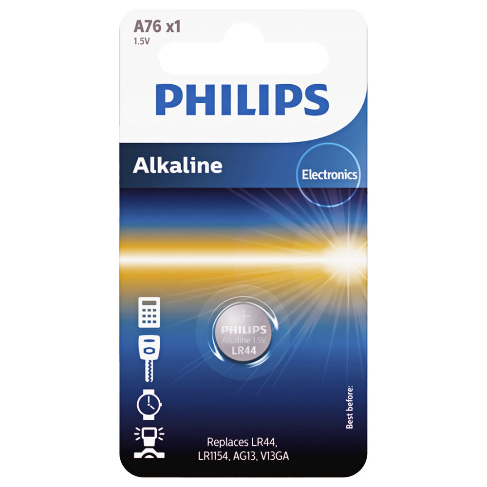 Philips Battery, V13GA / LR44 Phil-A76/01B