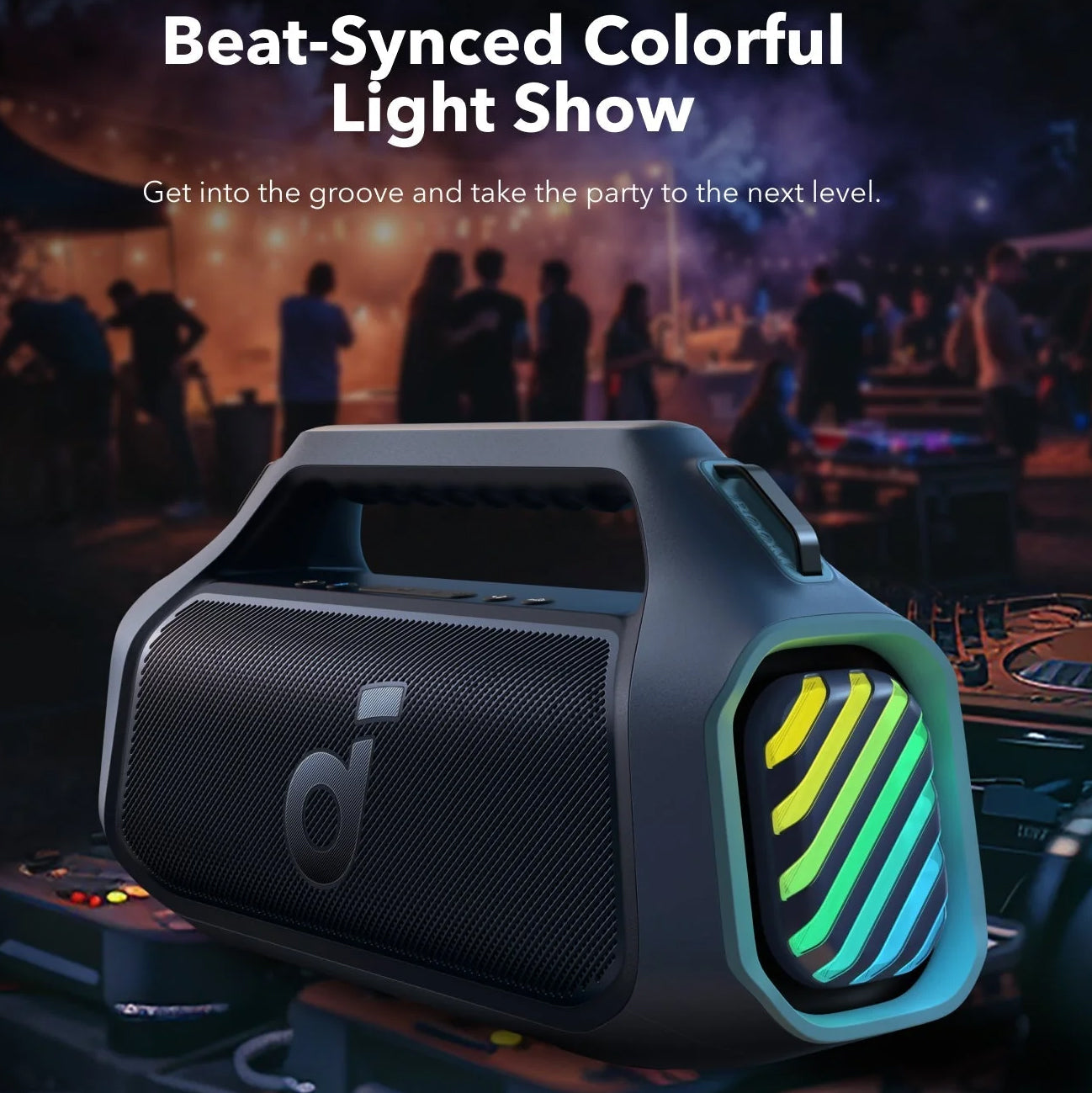 Anker SoundCore Boom 2 Plus Portable Bluetooth Speaker, 140W, TWS, RGB, Waterproof, Blue A3134031