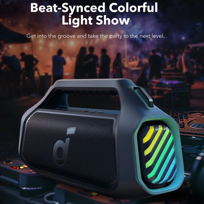 Anker SoundCore Boom 2 Plus Portable Bluetooth Speaker, 140W, TWS, RGB, Waterproof, Blue A3134031