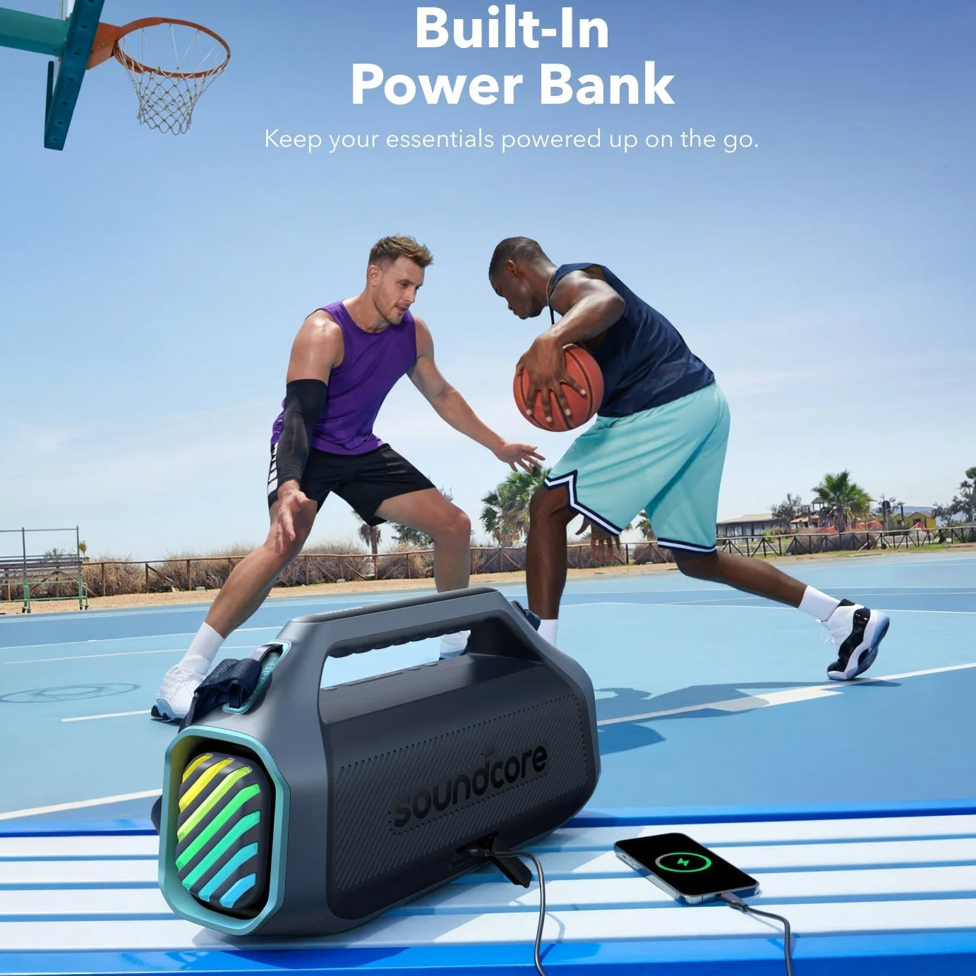 Anker SoundCore Boom 2 Plus Portable Bluetooth Speaker, 140W, TWS, RGB, Waterproof, Blue A3134031