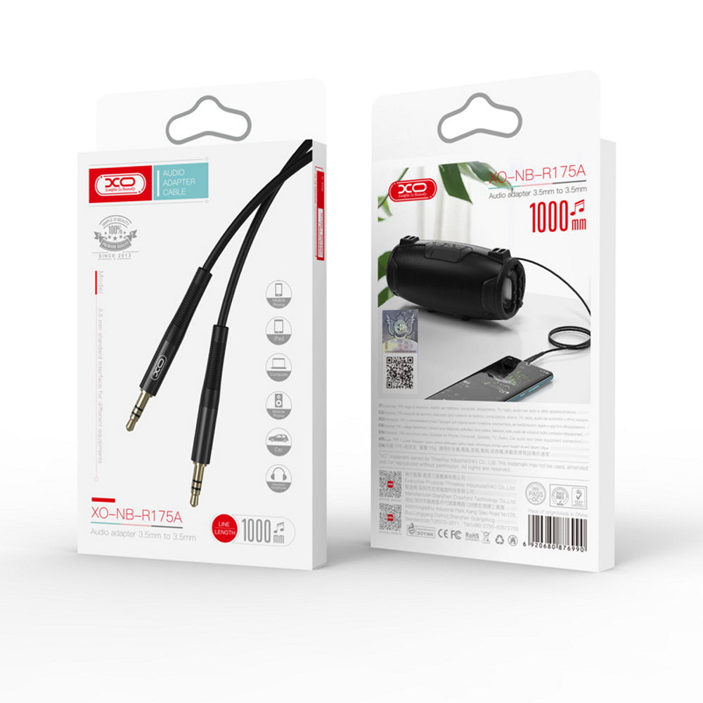 Audio Cable 3.5mm - 3.5mm XO Design NB-R175B, 2m, Black