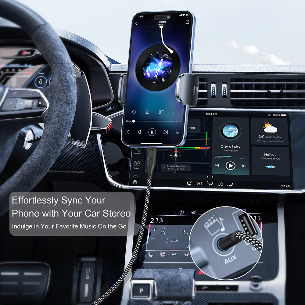 Lightning Audio Cable - 3.5mm Lito LA02, 1m, Black