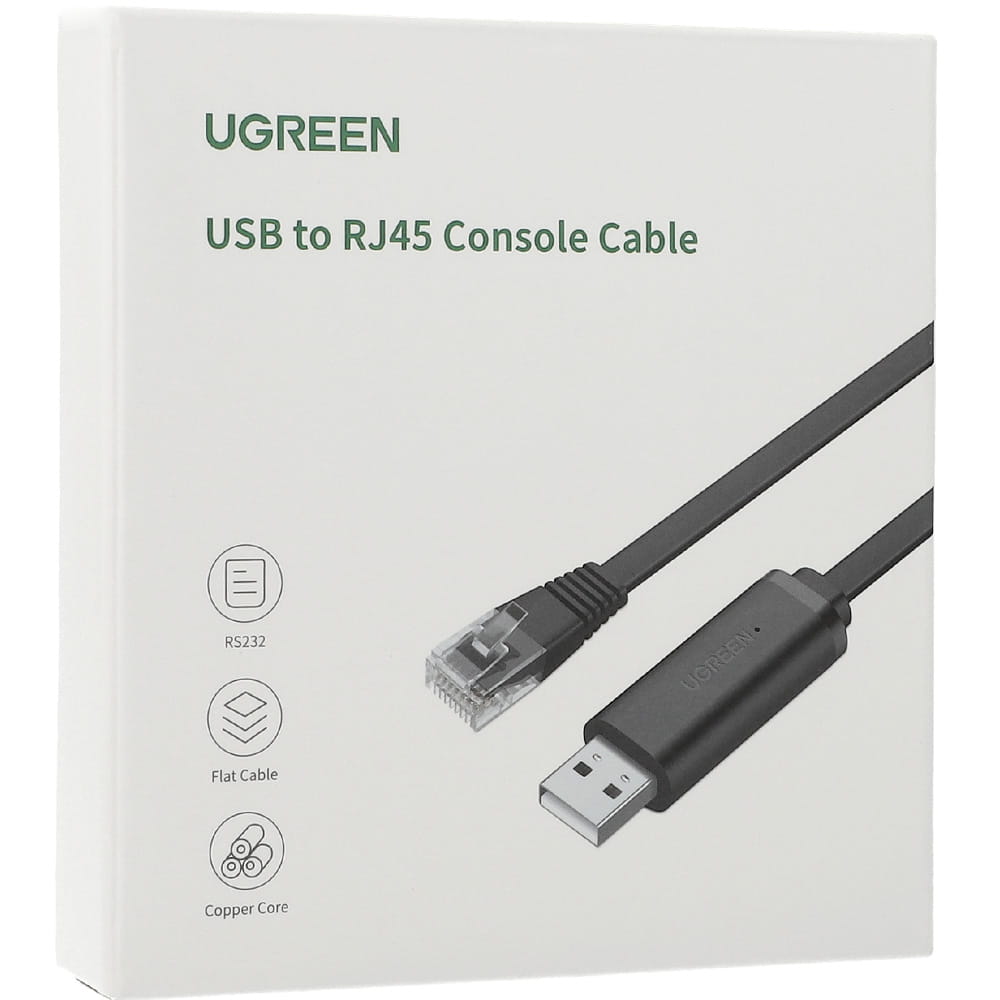 UGREEN CM204 USB Console Cable, RJ45, 3m, Black