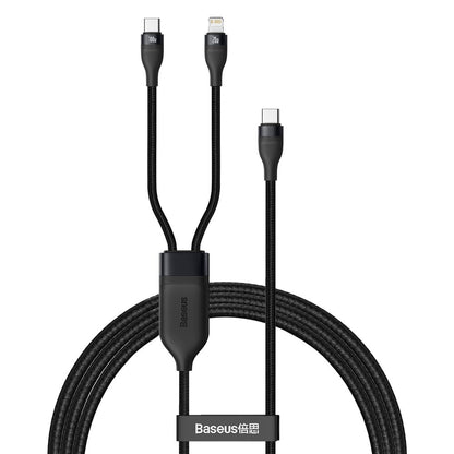 USB-C - Lightning / USB-C Baseus Flash Series 2in1 Data and Charging Cable, 100W, 1.2m, Black CA1T2-F01