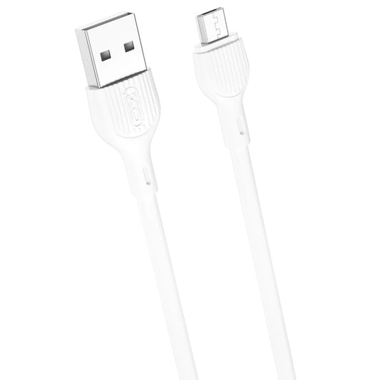 USB-A to microUSB Data and Charging Cable XO Design NB200, 10W, 1m, White