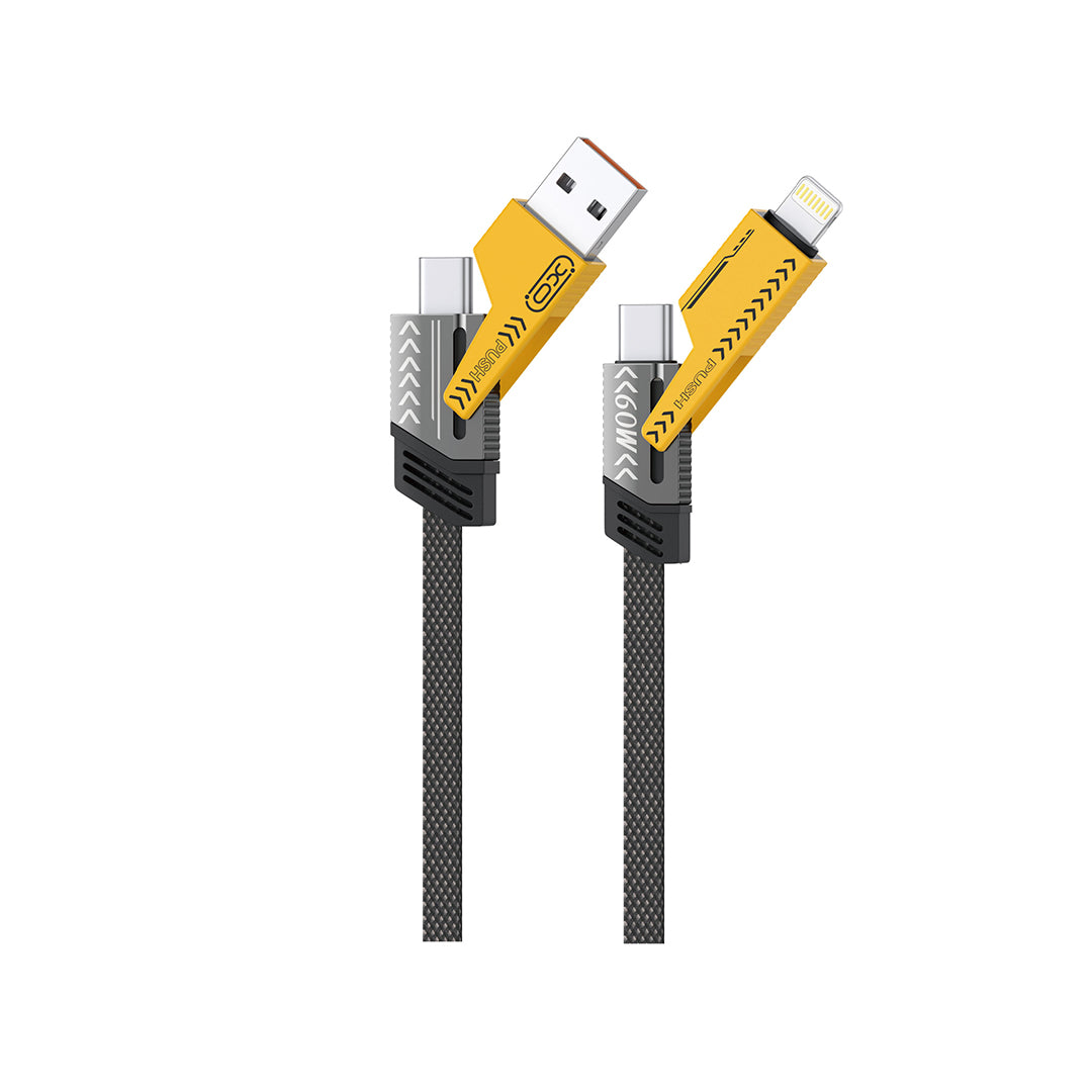 USB-A / USB-C - Lightning / USB-C XO Design NB283 Data and Charging Cable, 60W, 1m, Gray