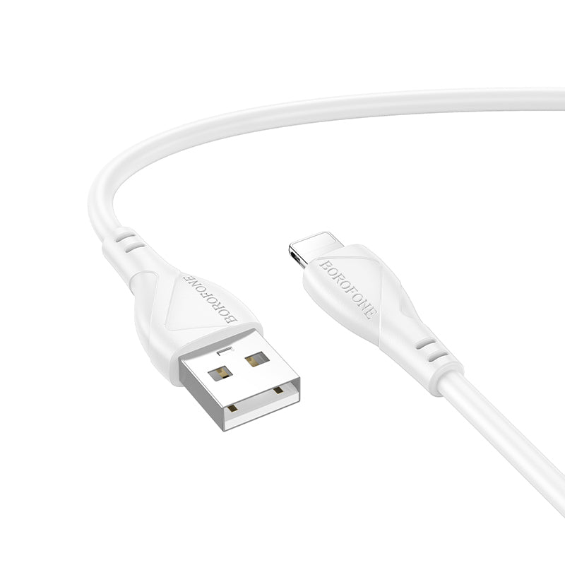 USB-A to Lightning Data and Charging Cable Borofone BX121 Energy, 18W, 1m, White