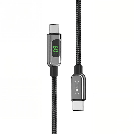 USB-C Data and Charging Cable - USB-C XO Design NB-Q203B Display, 60W, 1m, Black