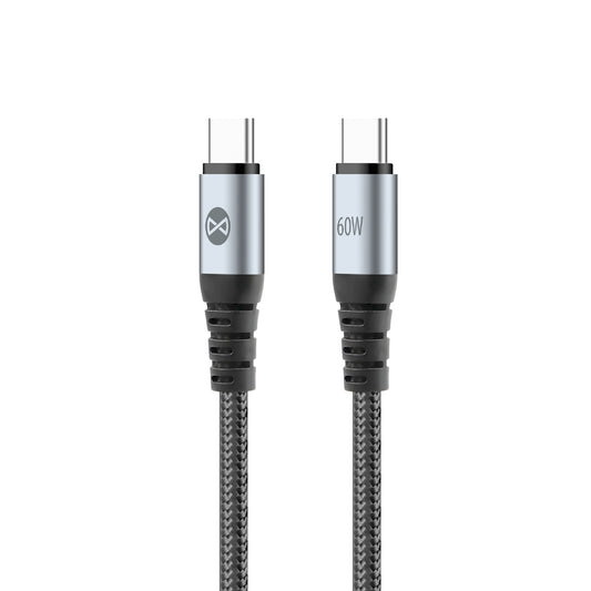 USB-C Data and Charging Cable - USB-C Forever Braix, 60W, 1m, Black