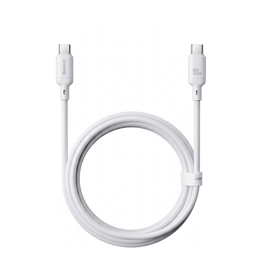 USB-C Data and Charging Cable - USB-C Baseus Silky, 100W, 2m, White