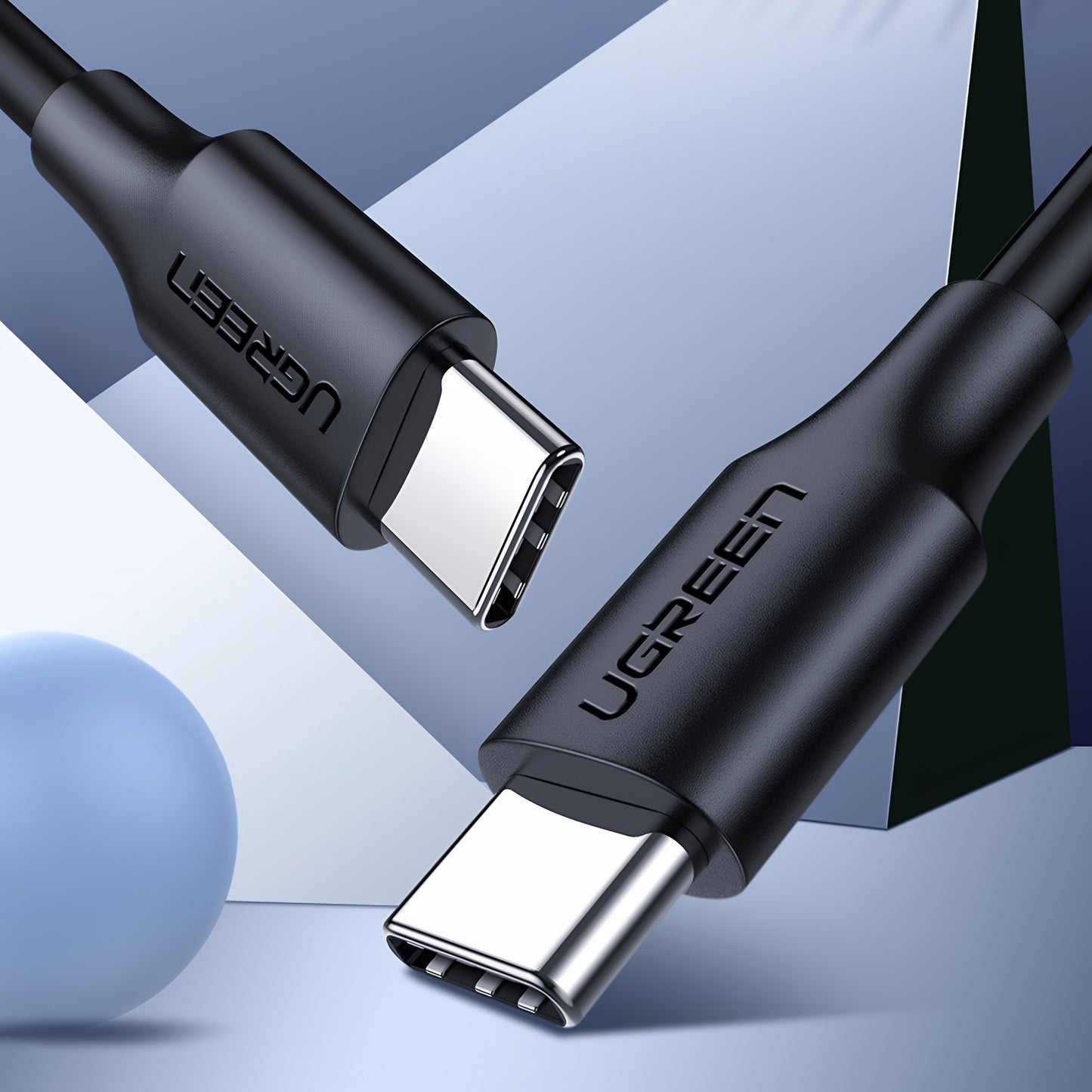 USB-C Data and Charging Cable - USB-C UGREEN US286, 60W, 3m, Black