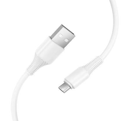 USB-A to microUSB Data and Charging Cable HOCO X120, 18W, 1m, White