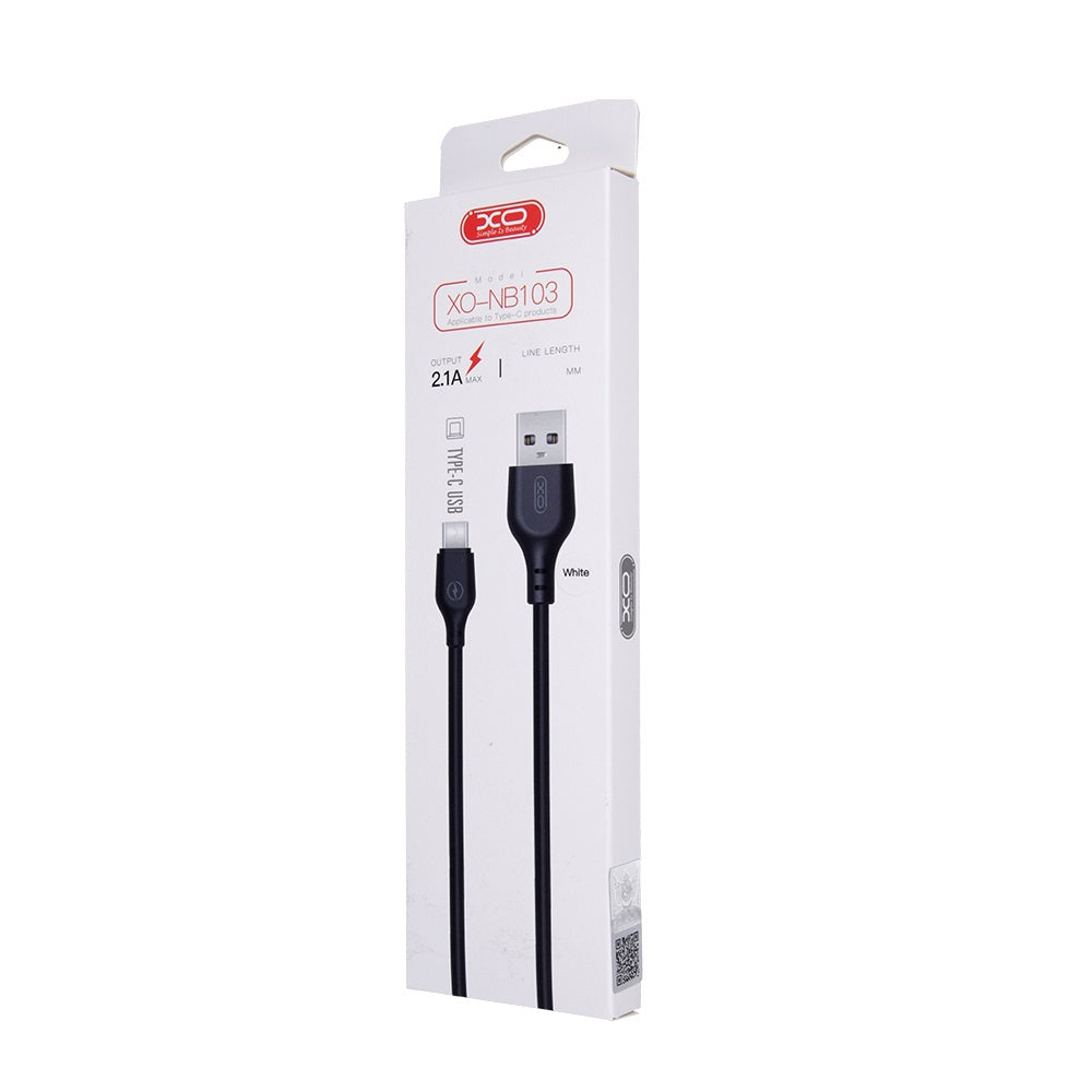USB-A to USB-C Data and Charging Cable XO Design NB103, 18W, 2m, White